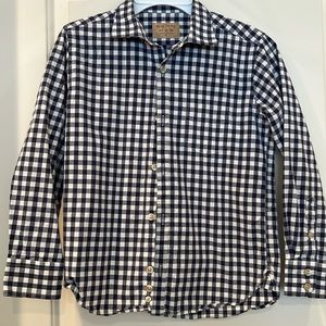 Rose Pistol navy check button down Boys 8